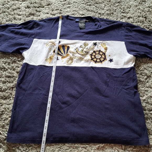 I.B. Diffusion | Blue & white embroidered sailing graphics with rhinestones - Picture 8 of 10